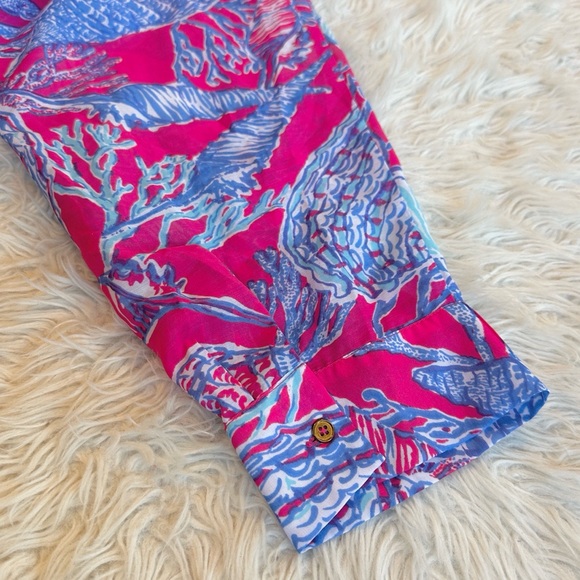 Talbots pink & blue seashell sheer swim beach coverup 3X - Picture 12 of 13